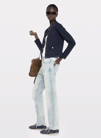 Cardigan boutonné uni en coton bio ZADIG&VOLTAIRE Bleu